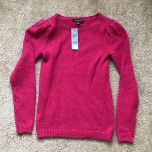 Ann Taylor Fuchsia Pink Puff Shoulder Sweater NWT